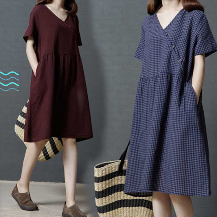 V-neck dress. Comfortable? Moisture absorption? Sweat